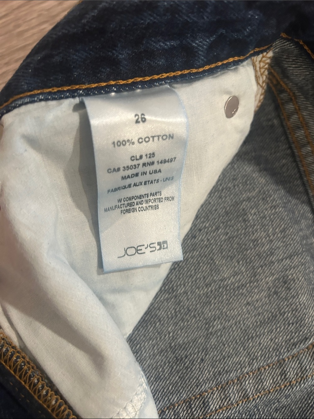 Joe's Jeans Dark Blue High-Rise Button-Fly Jeans - Picture 4 of 8